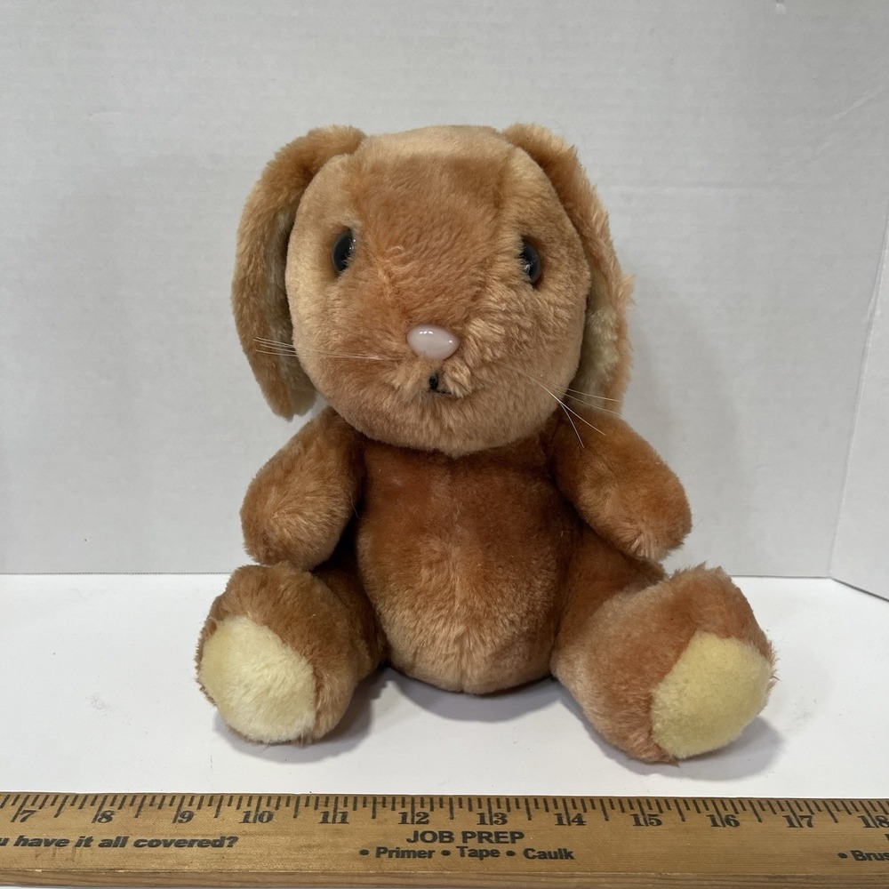 Vintage 1979 Dakin 9' Easter Bunny Rabbit Soft Plush Tan Brown Stuffed Animal